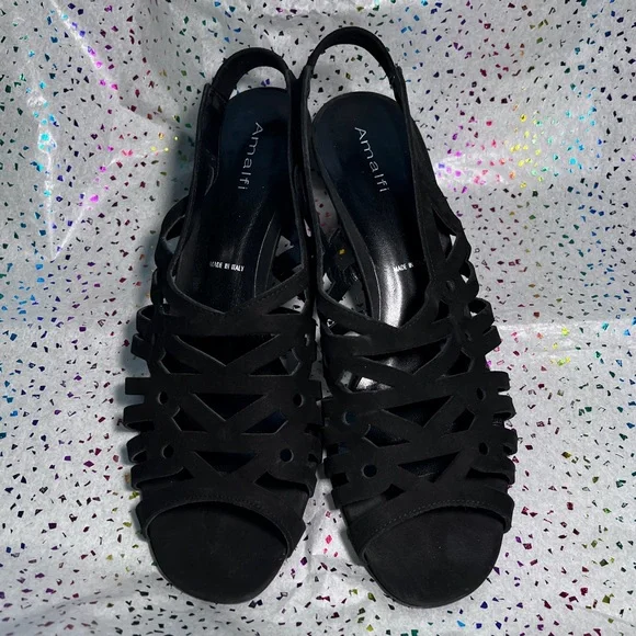 Amalfi Nestra Black Slingback Heels - Picture 3 of 8